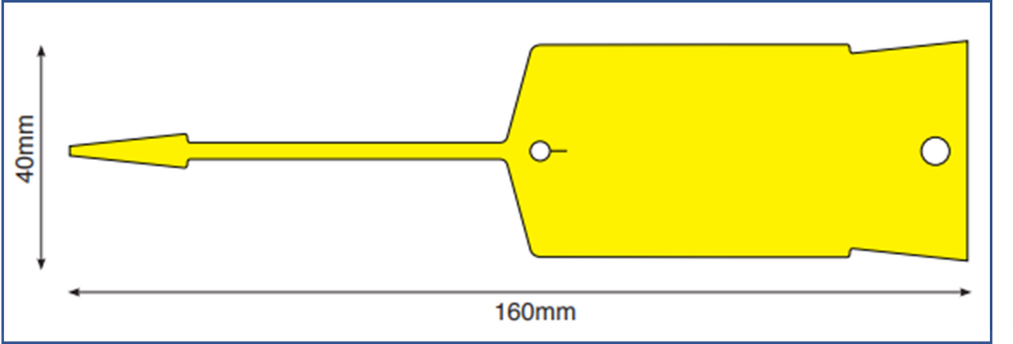 KRV160Y - YELLOW vinyl key tags - pack of 1000 tags
