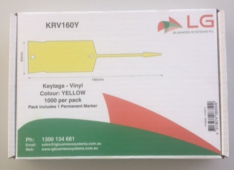 KRV160Y - YELLOW vinyl key tags - pack of 1000 tags