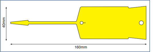 KRV160Y - YELLOW vinyl key tags - pack of 1000 tags