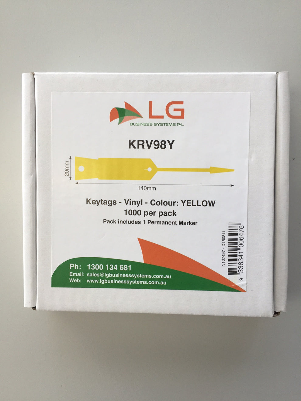 KRV98Y - YELLOW vinyl key tags - pack of 1000 tags – Disposable Keytags